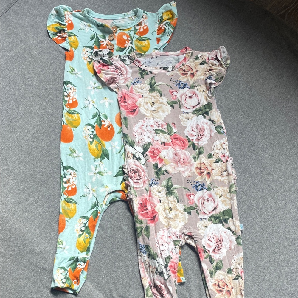 Posh Peanut Floral and Citrus Kids Bodysuits